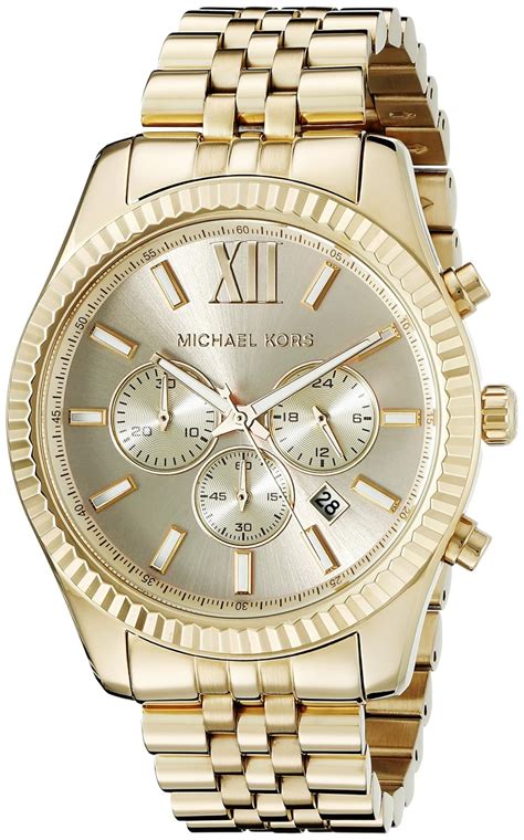 mens gold michael kors watch ebay|Michael Kors lexington men's watch.